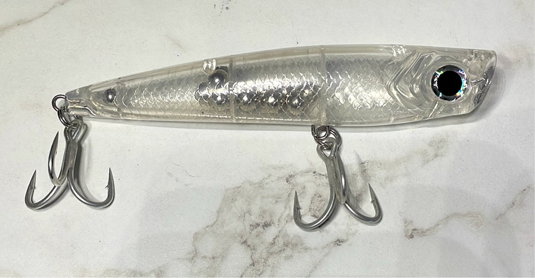 CP Rigged HD 175mm 7” EXTRA Long Casting Clear Popper – Chasing